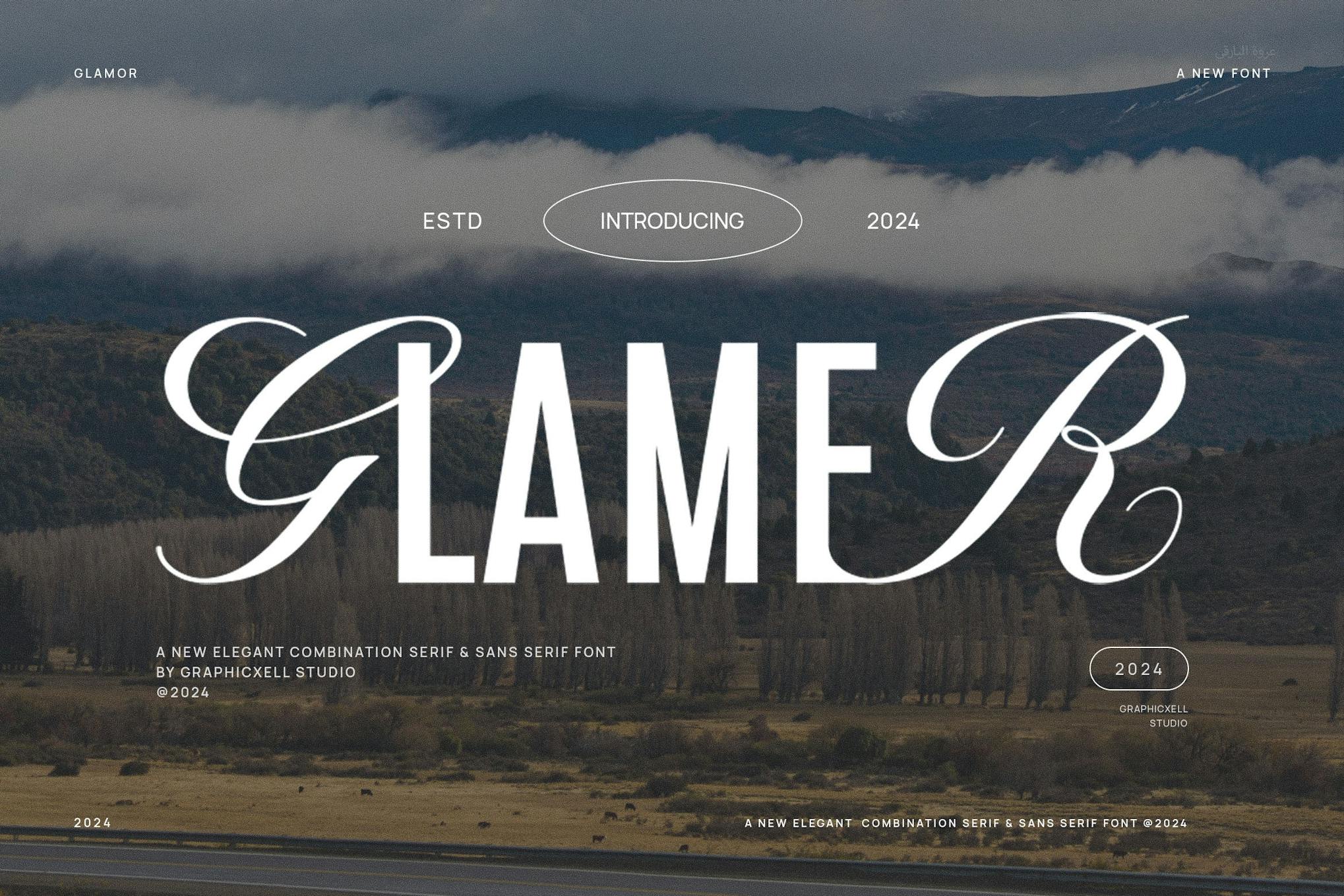 Glamer Sans Serif and Calligraphy Font Typeface