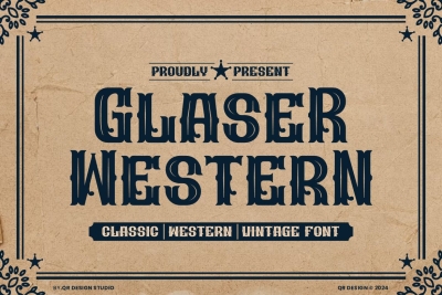 Glaser Western - Vintage & Retro Typeface Font