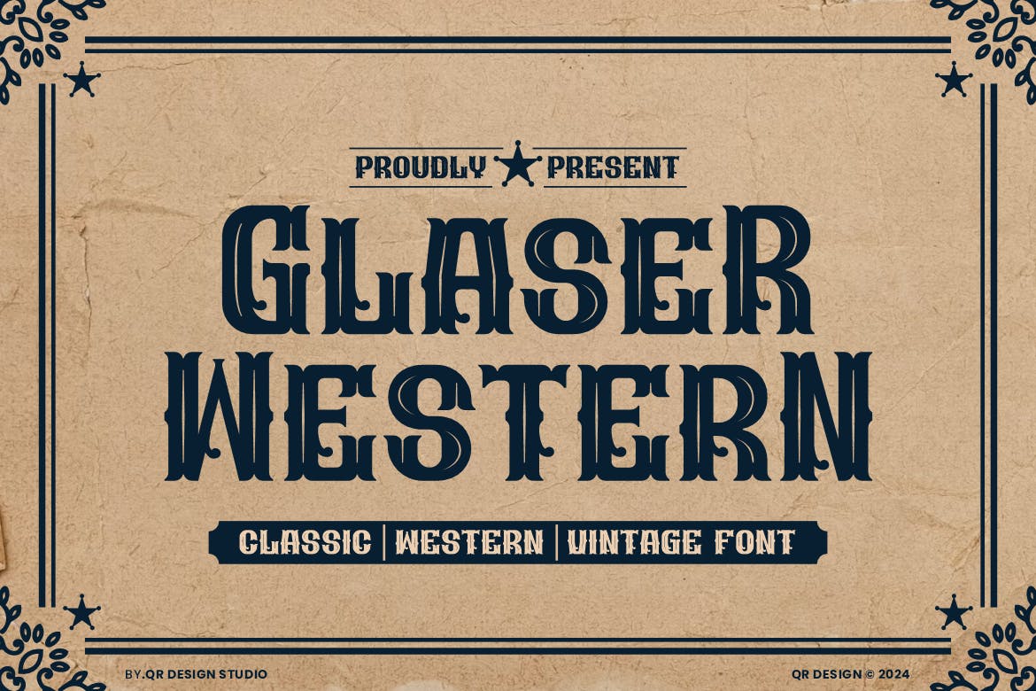 Glaser Western – Vintage & Retro Typeface Font