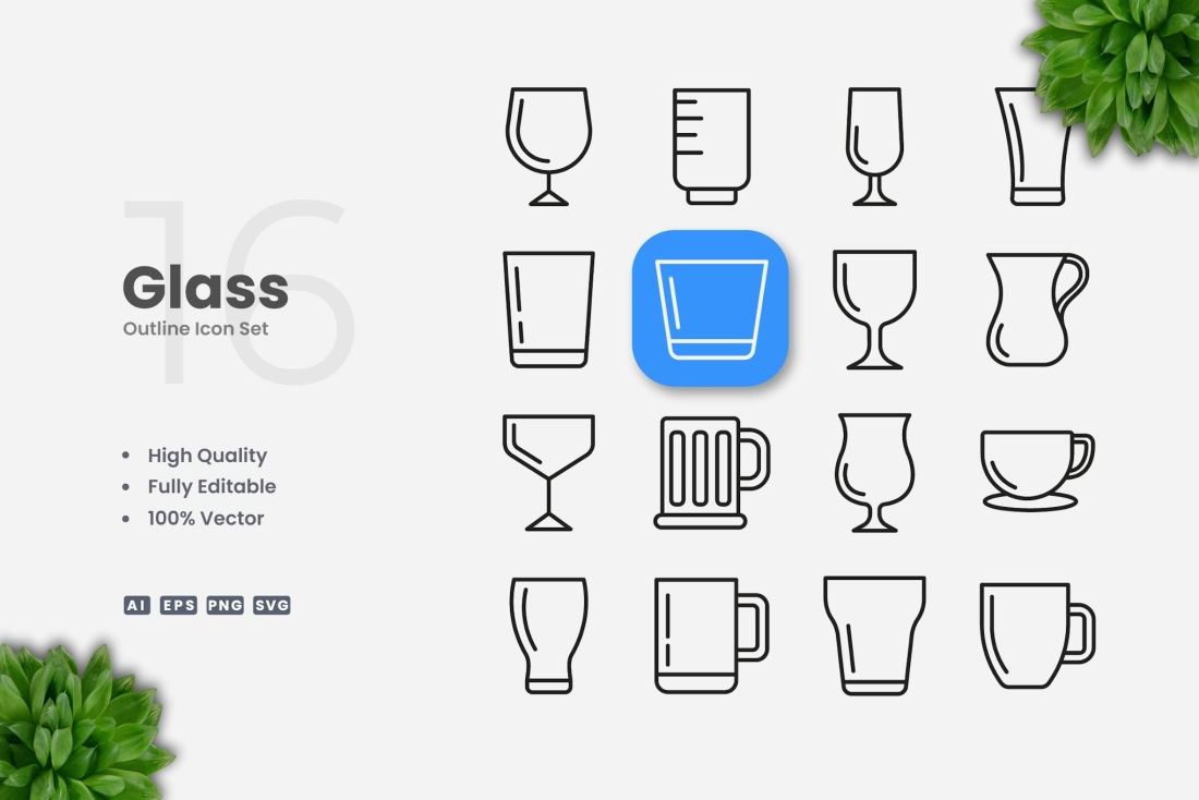 Glass Outline Icons