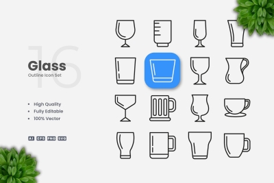 Glass Outline Icons