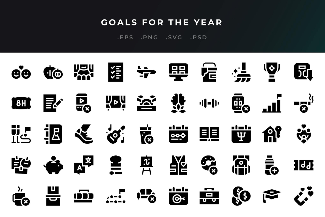 Goals For The Year Icons