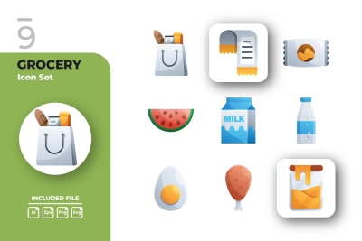 Grocery Icons Set