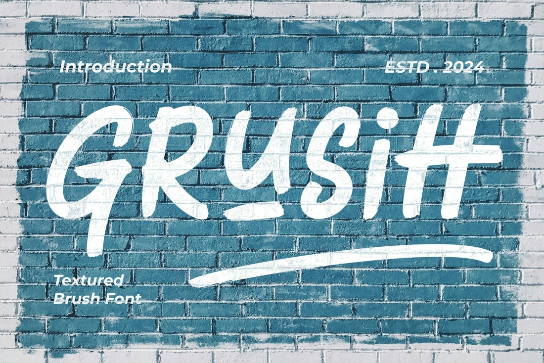 Grusih - Textured Brush Font