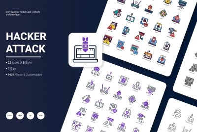 Hacker Attack Icon Pack
