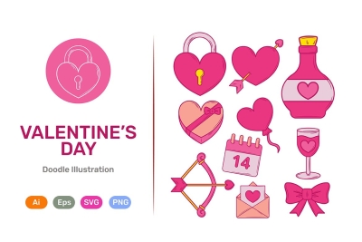 Hand drawn Valentine's Day Doodle