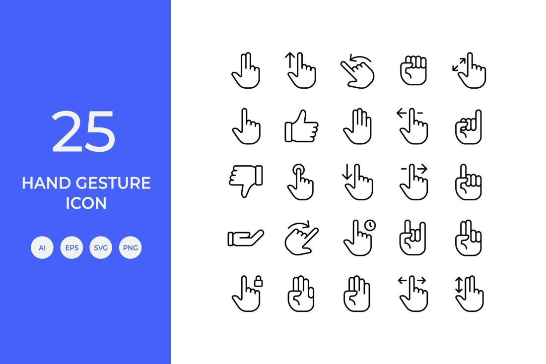 Hand Gesture Icon Set