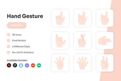 Hand Gesture Icons Set