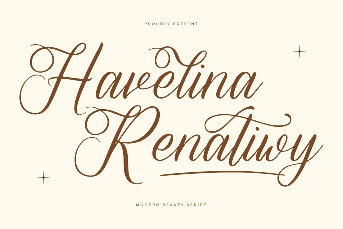 Havelina Renatiwy Modern Script Font