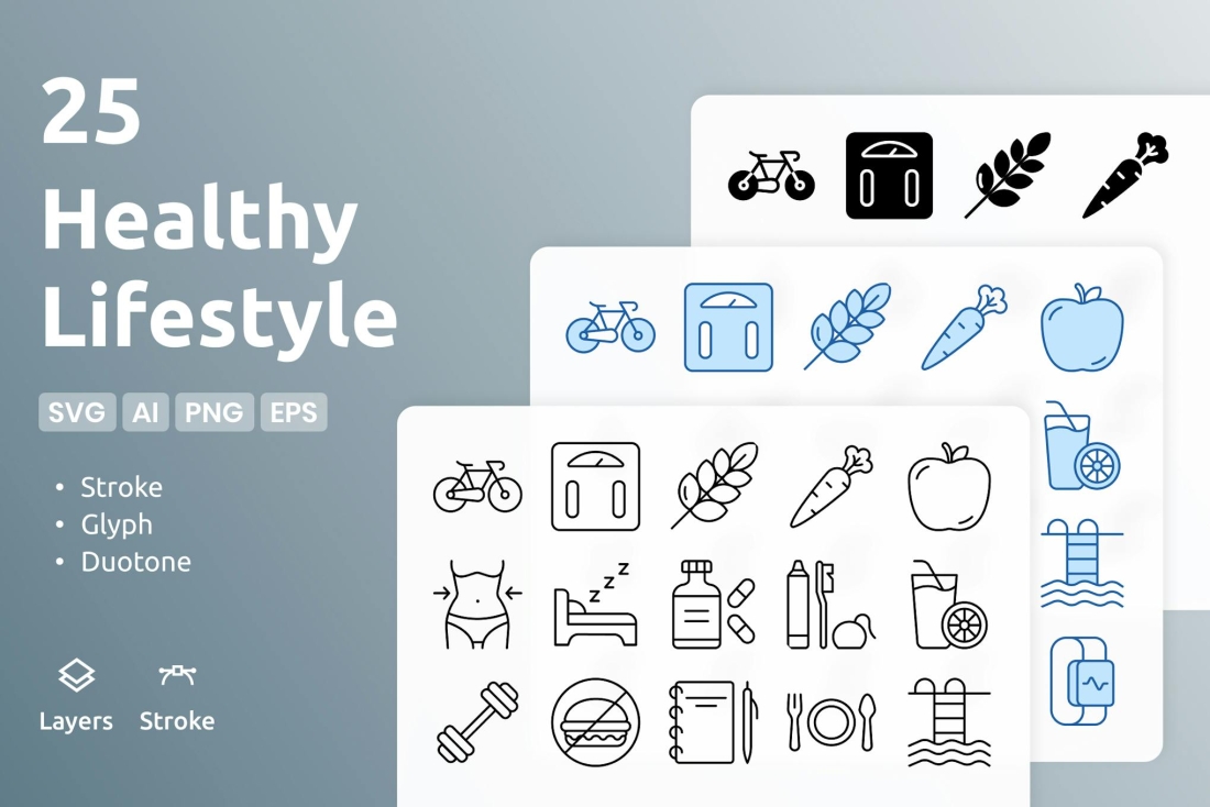 Healthy Lifestyle - Icons