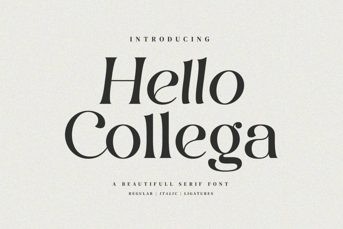 Hello Collega - Beautiful Ligature Font