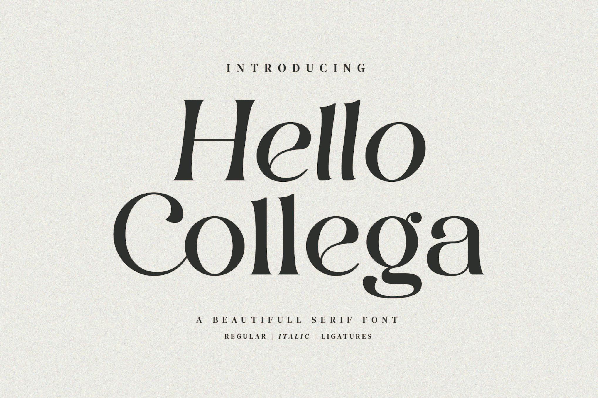 Hello Collega – Beautiful Ligature Font