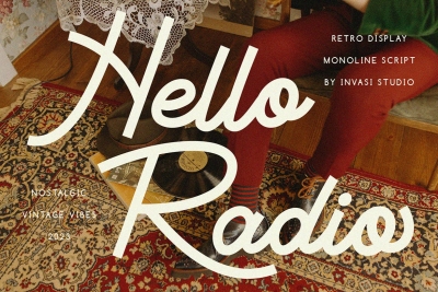 Hello Radio - Vintage Monoline Script