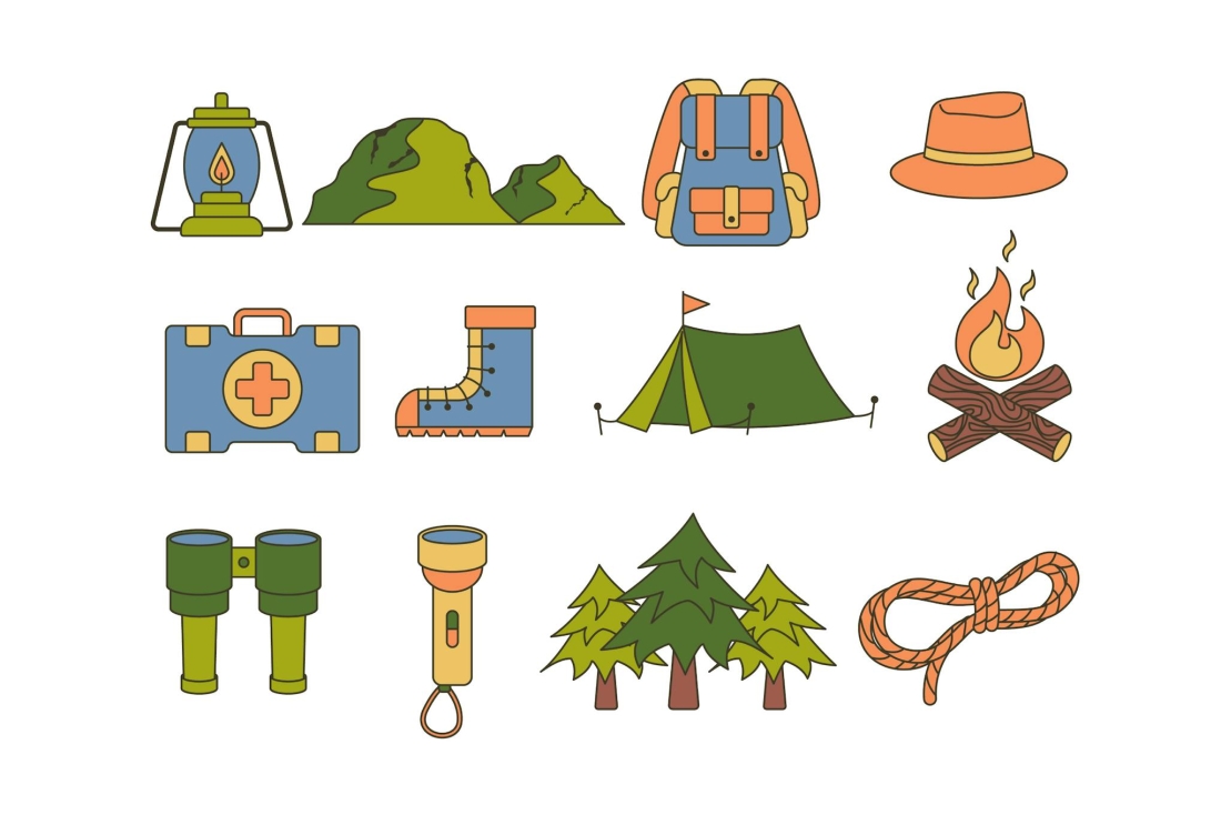 Hiking Icon Set