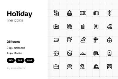 Holiday Line UI Icons