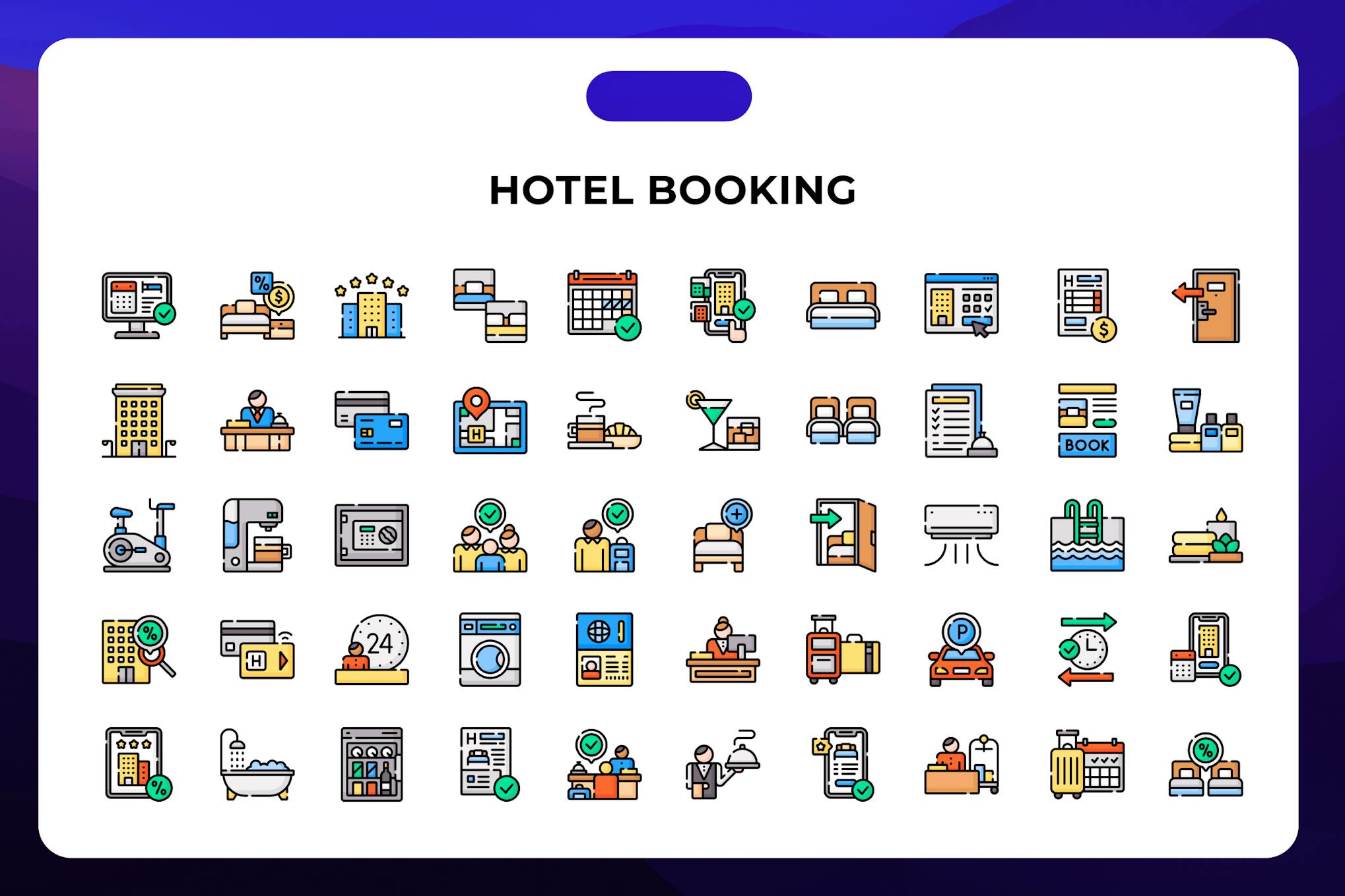 Hotel booking Icons