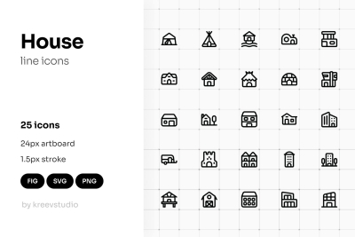 House Line UI Icons