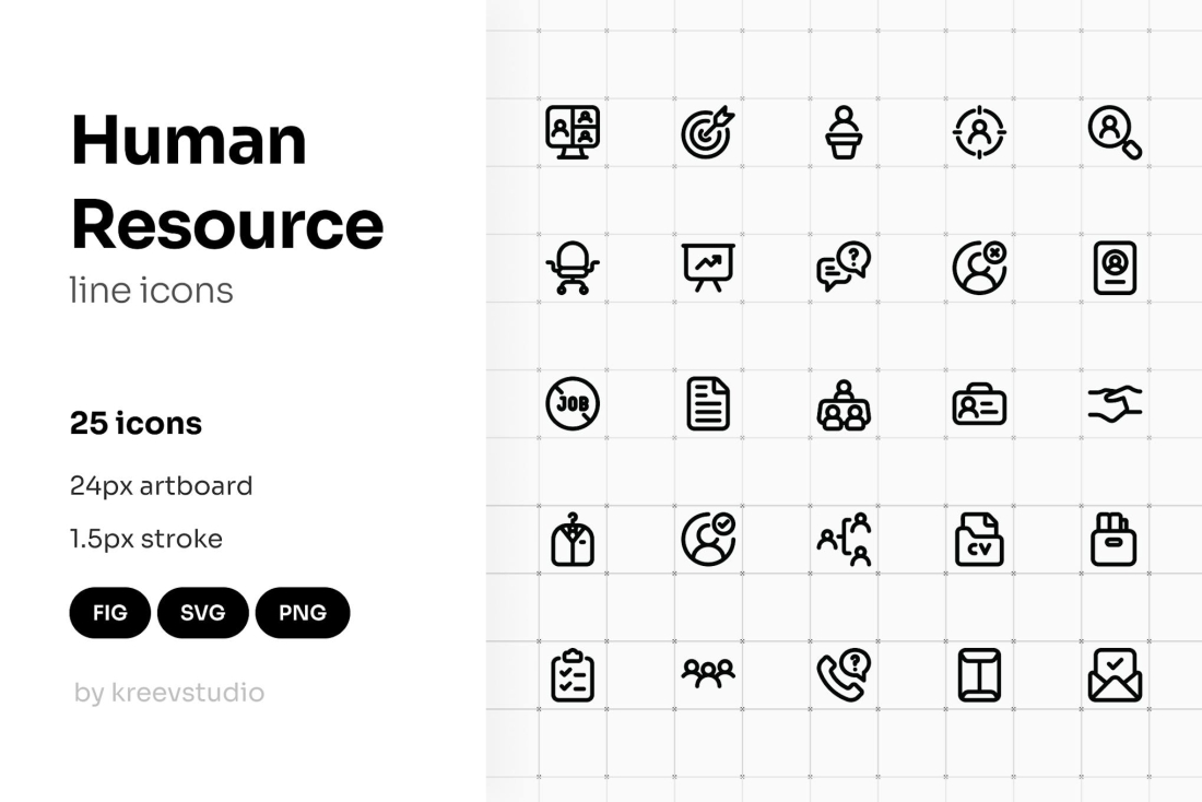 Human Resource Line UI Icons