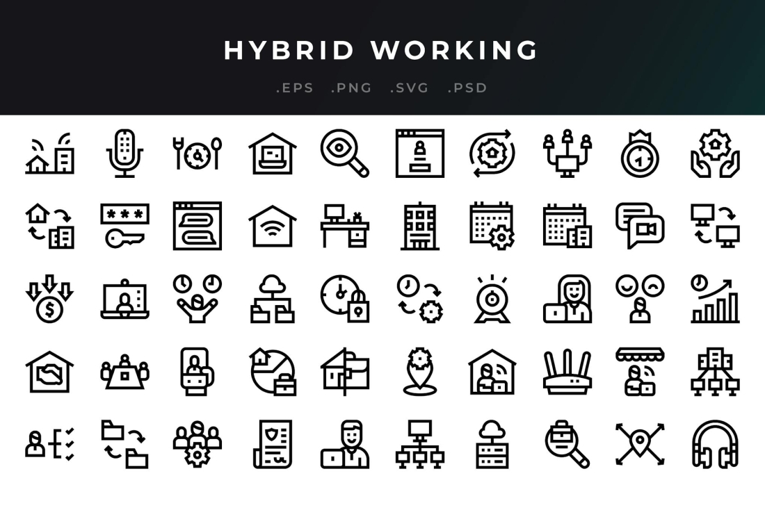 Hybrid Working Icons