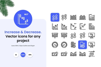 Increase and Decrease Icons