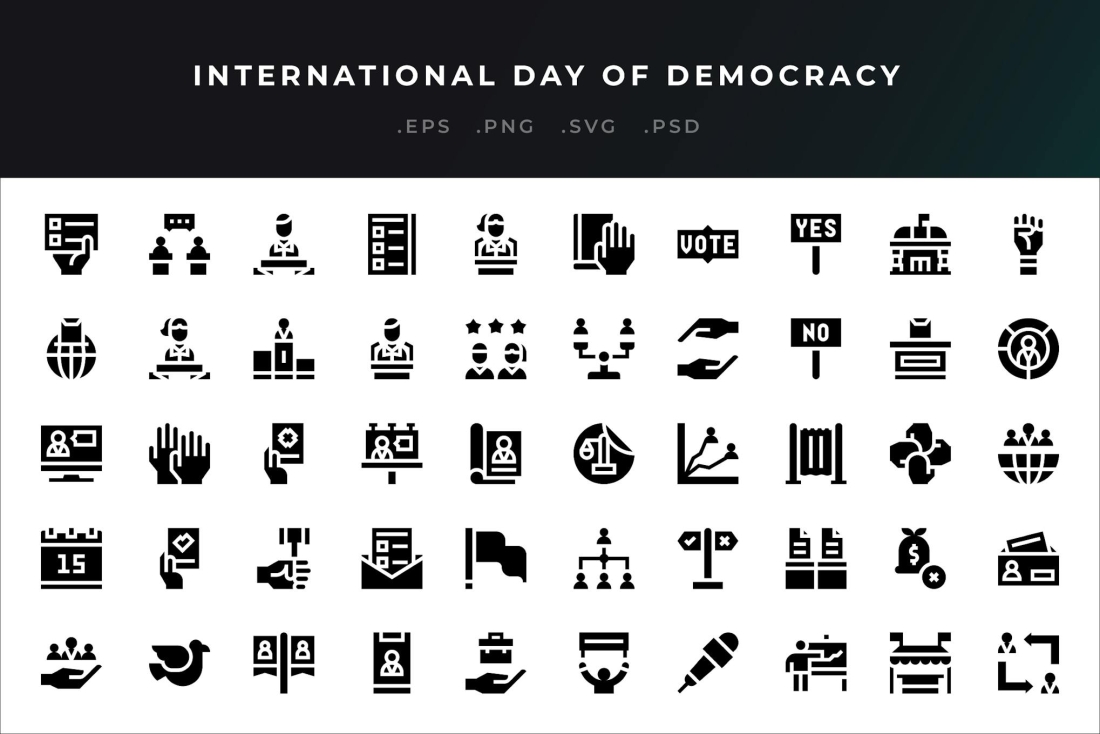 International Day Of Democracy Icons