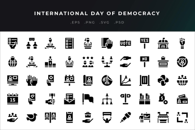 International Day Of Democracy Icons