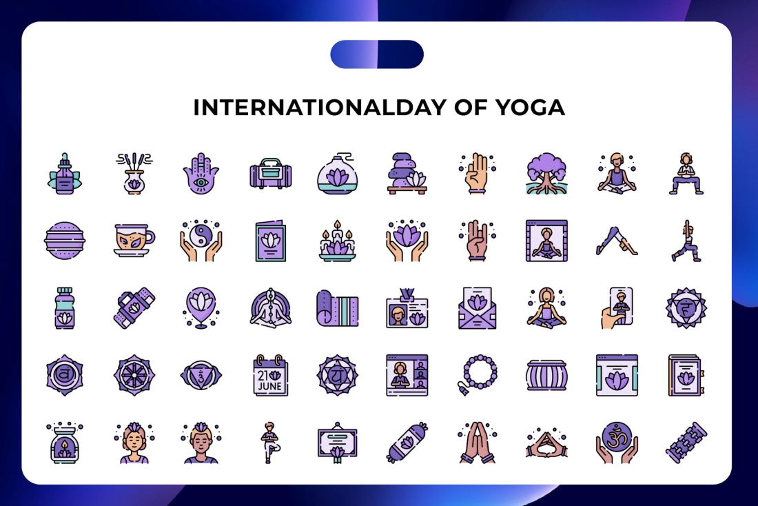 Internationalday Of Yoga Icons