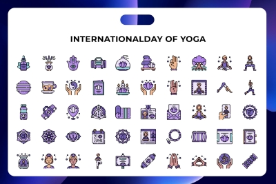 Internationalday Of Yoga Icons