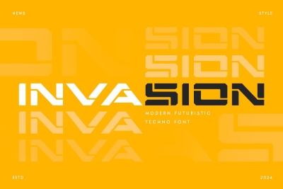 Invasion - Modern Futuristic Techno Font