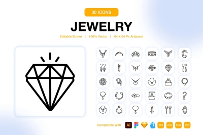 Jewelry Outline Icons