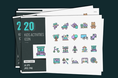 Kids Activities Icon Design