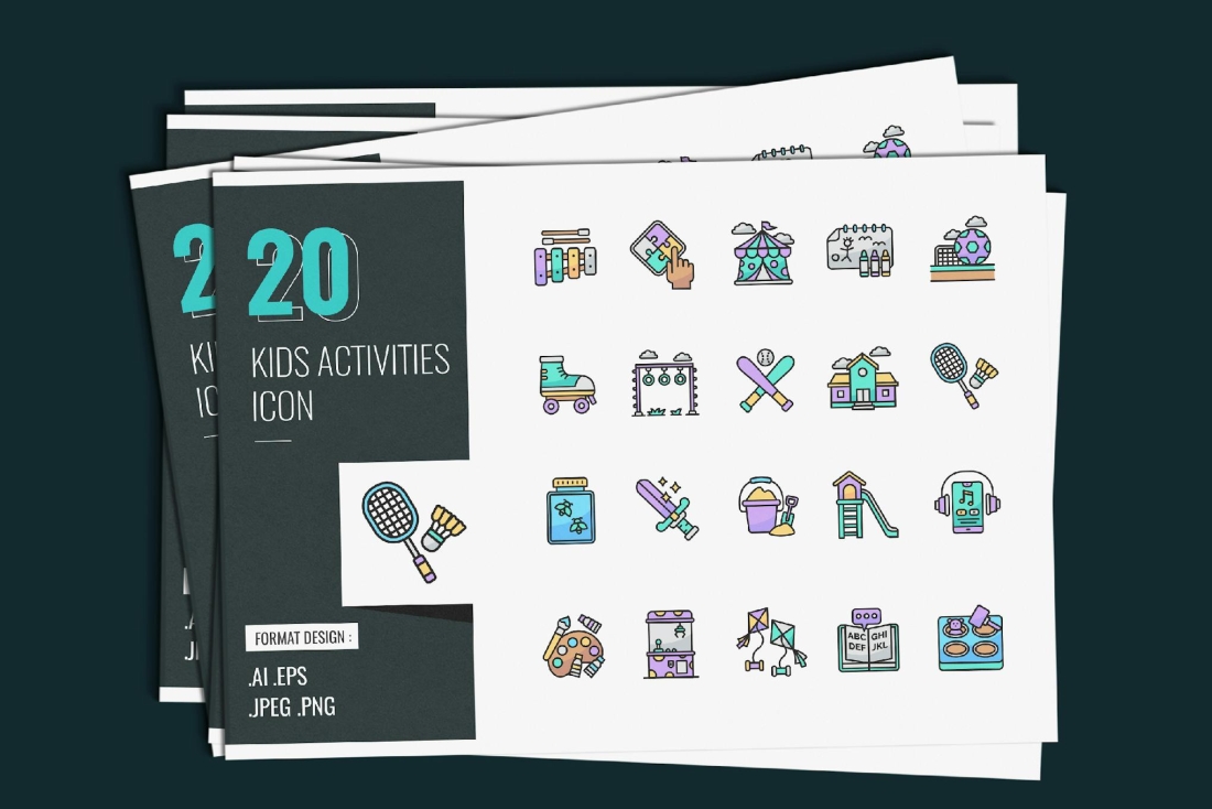 Kids Activities Icon Design Ver. 2