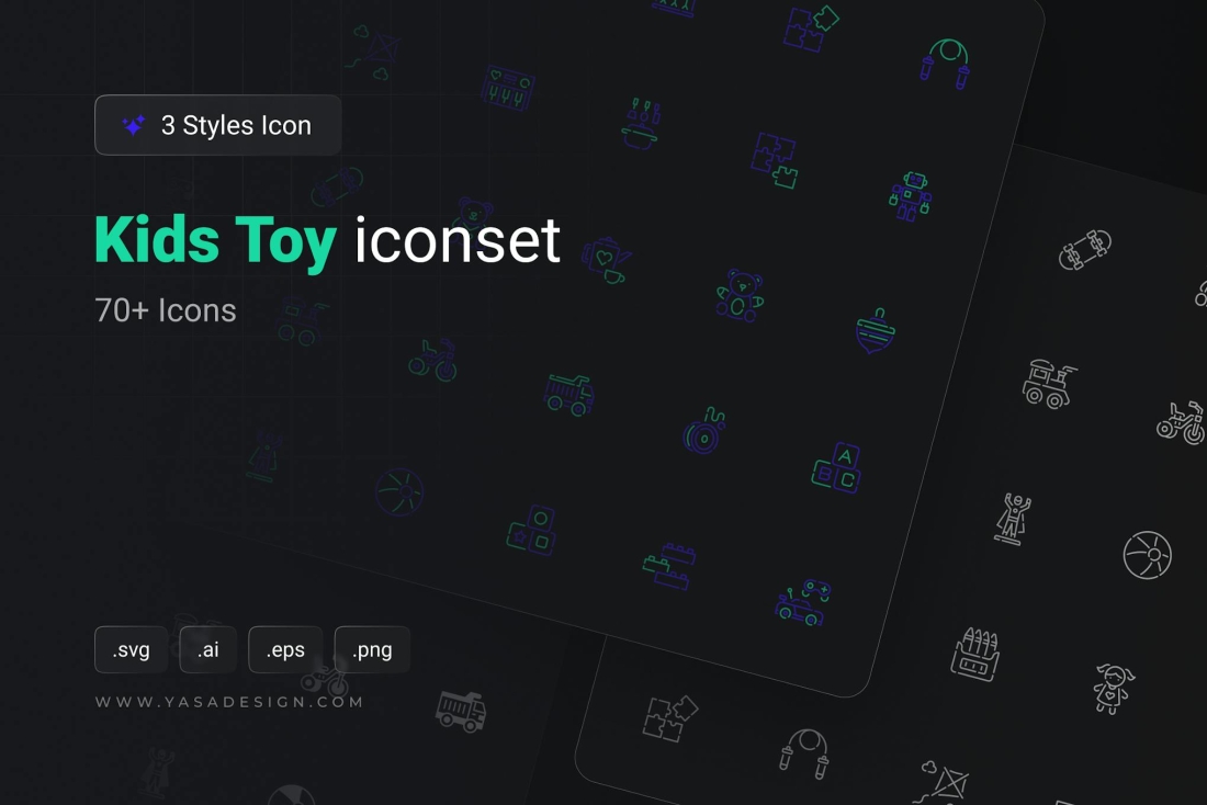 Kids Toy Icons Set