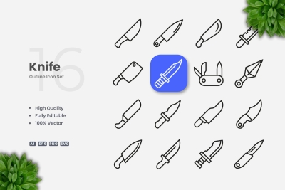 Knife Outline Icons