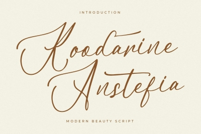 Koodarine Anstefia Modern Script Font
