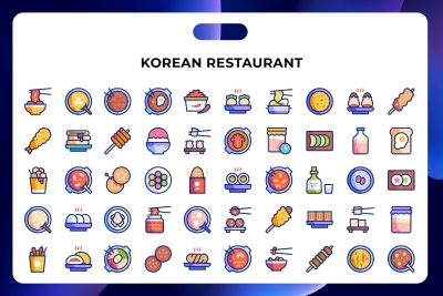 Korean Restaurant Icons
