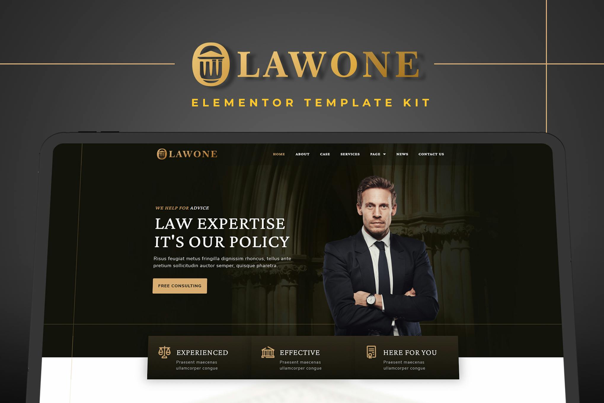 Lawone – Legal &  Law Firm Elementor Template Kit