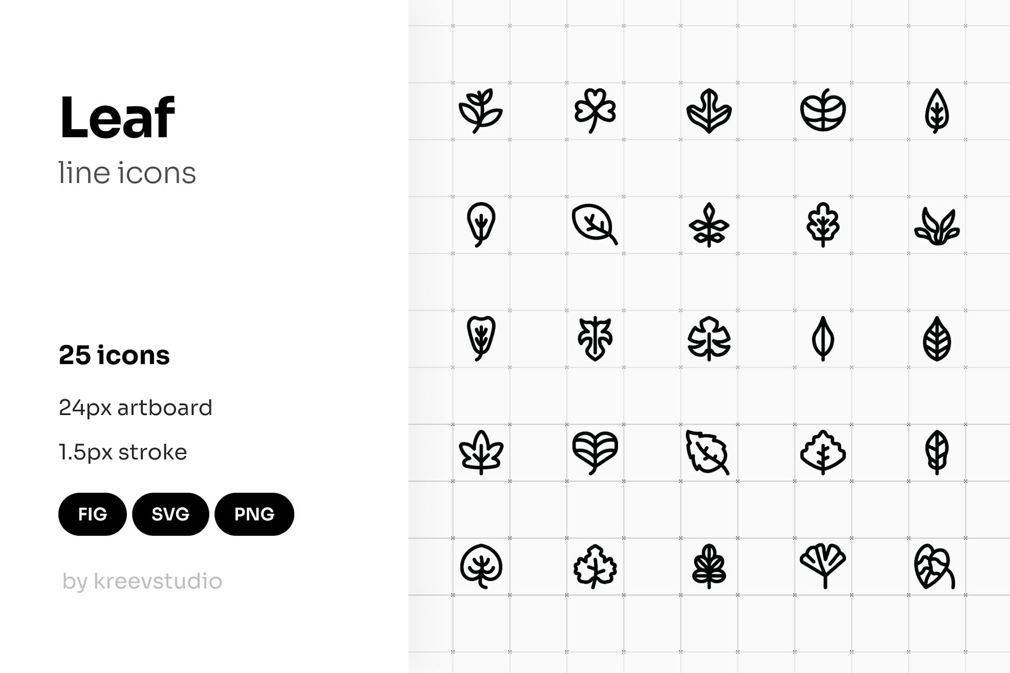 Leaf Line UI Icons