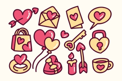 Love Hand Drawn Elements Collection
