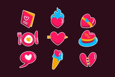 Love Icon Sticker Set