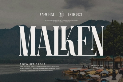 Malken Elegant Ligature Serif Font Typeface