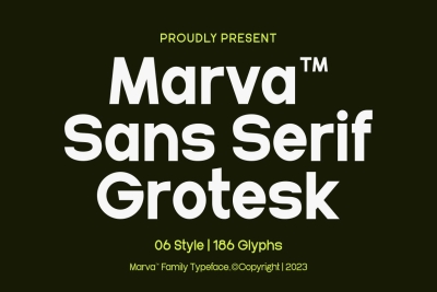 Marva - A Modern Sans Family Font