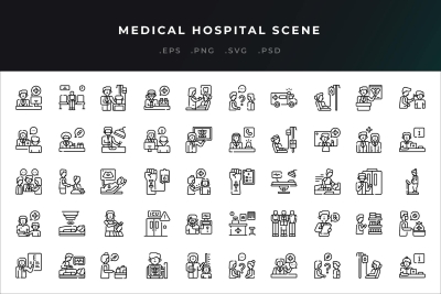Medical Hospital Scene Icons