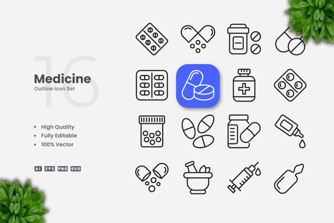Medicine Outline Icons