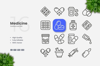 Medicine Outline Icons