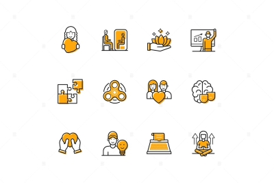 Mental Health, Psychology and Therapy - Line Icons