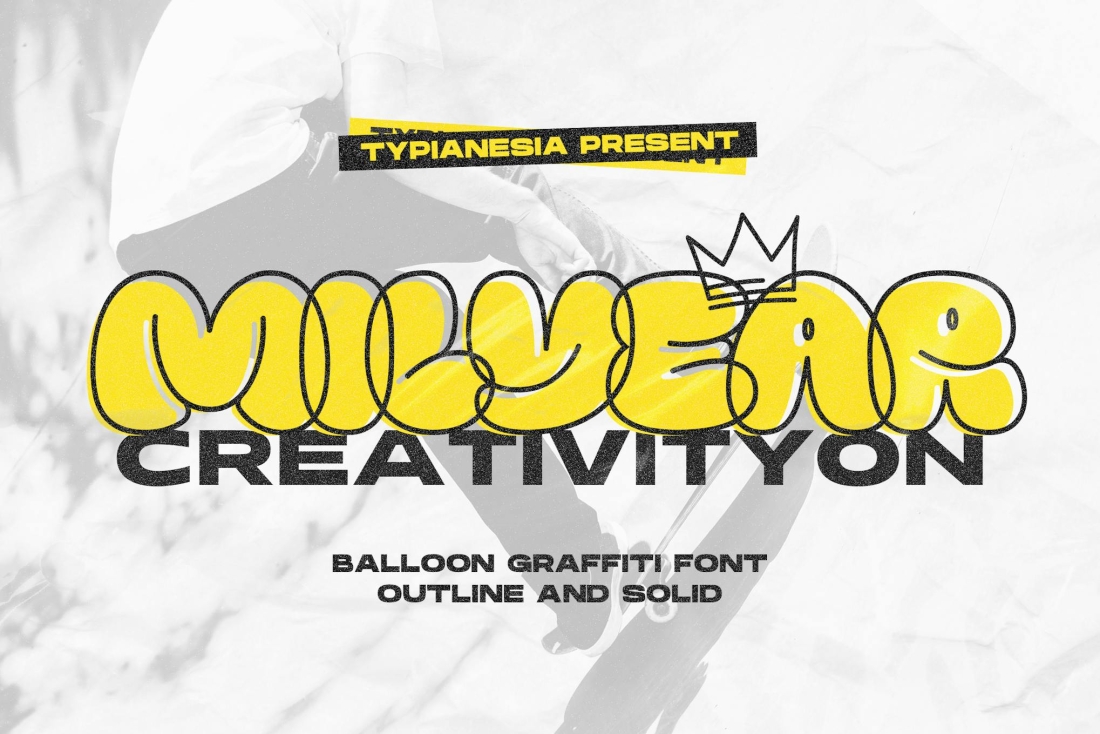 Milyear Solid - Balloon Grafiti Font