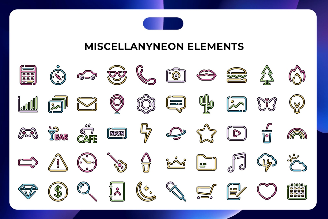 Miscellanyneon Elements Icons