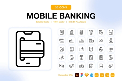 Mobile Banking Icons