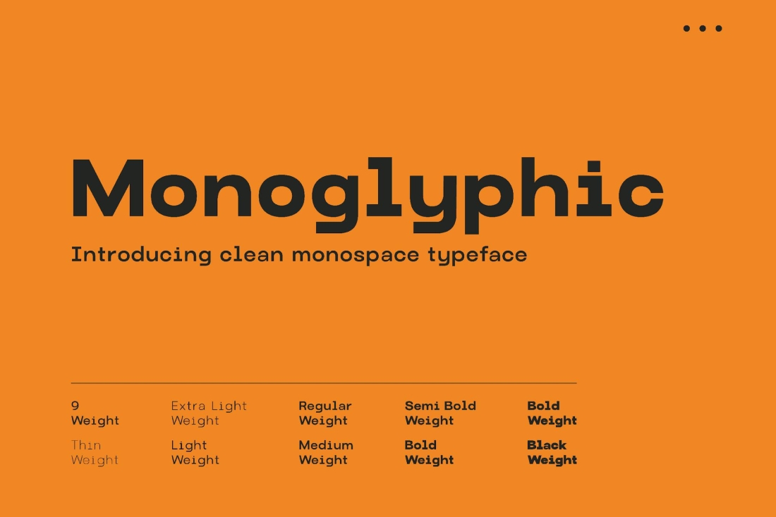 Monoglyphic - Clean Monospace Typeface